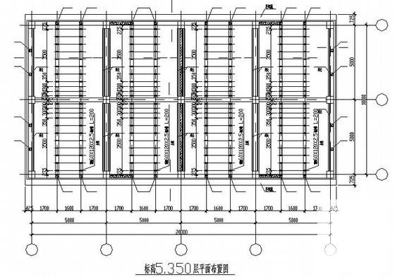 钢筋混凝土框架冷却塔结构CAD施工图纸(平面布置图) - 2