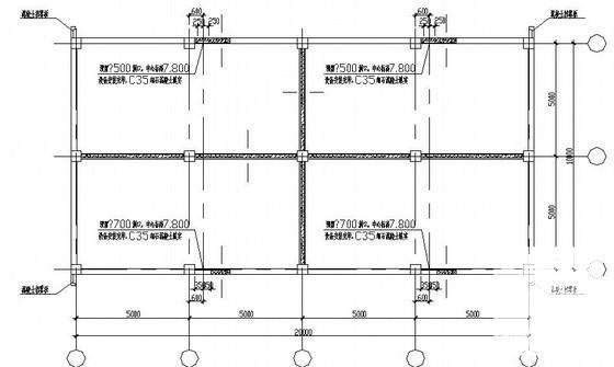 钢筋混凝土框架冷却塔结构CAD施工图纸(平面布置图) - 3