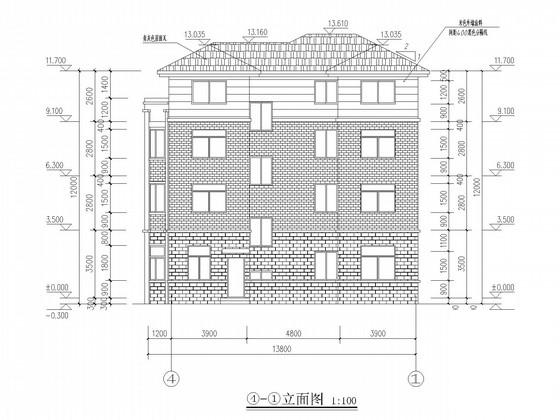 4层砖混别墅结构CAD施工图纸(建施)(平面布置图) - 1