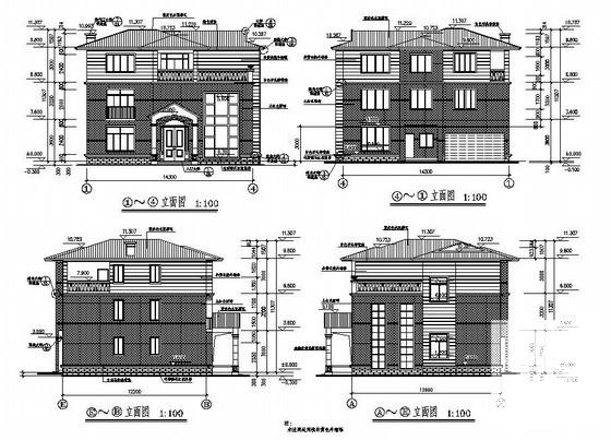 3层砖混新农村住宅楼建筑结构CAD施工图纸(平面布置图) - 4