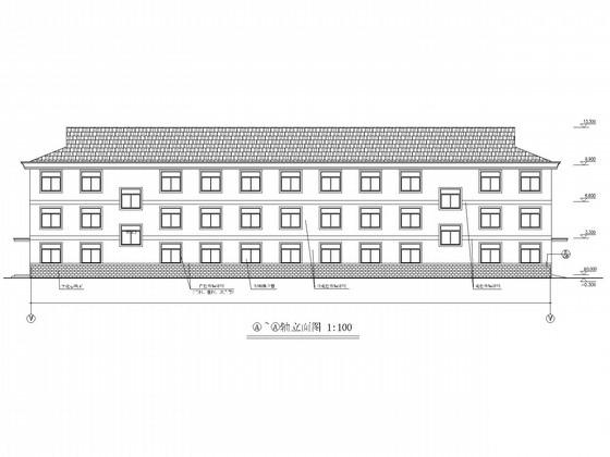 3层砌体宿舍楼结构CAD施工图纸(建施)(平面布置图) - 1