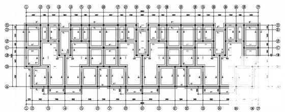 6层砖混医院宿舍楼结构CAD施工图纸（条形基础）(平面布置图) - 1