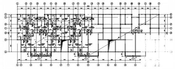 6层砖混医院宿舍楼结构CAD施工图纸（条形基础）(平面布置图) - 2