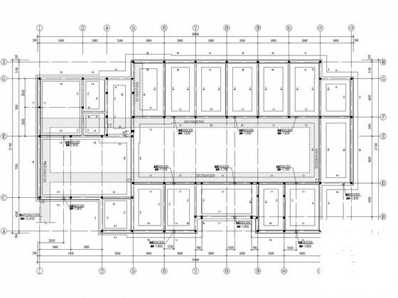 3层仓储项目宿舍食堂结构CAD施工图纸(带采光顶) - 1