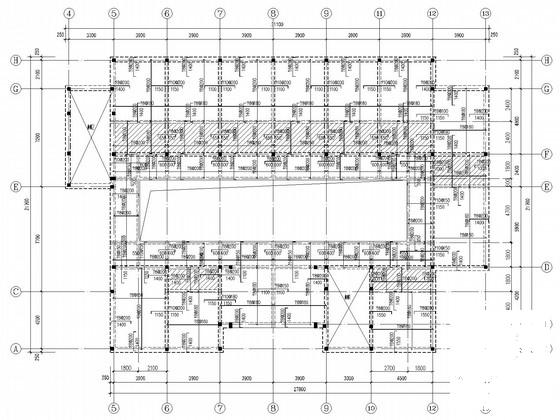 3层仓储项目宿舍食堂结构CAD施工图纸(带采光顶) - 2