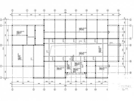 3层仓储项目宿舍食堂结构CAD施工图纸(带采光顶) - 3