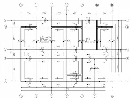 4层砌体中学学生宿舍楼结构CAD施工图纸（条形基础）(水池配筋图) - 1