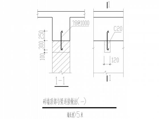 4层砌体中学学生宿舍楼结构CAD施工图纸（条形基础）(水池配筋图) - 5