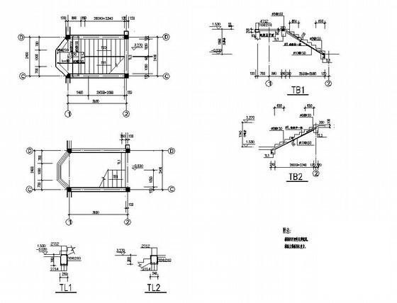 2层砖混别墅建筑结构CAD施工图纸 - 4