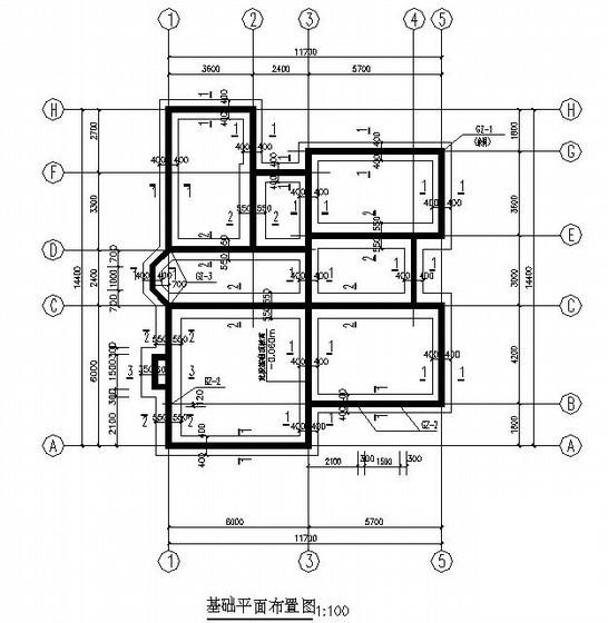 砖混结构别墅结构施工图纸（建筑施工CAD图纸2层） - 2