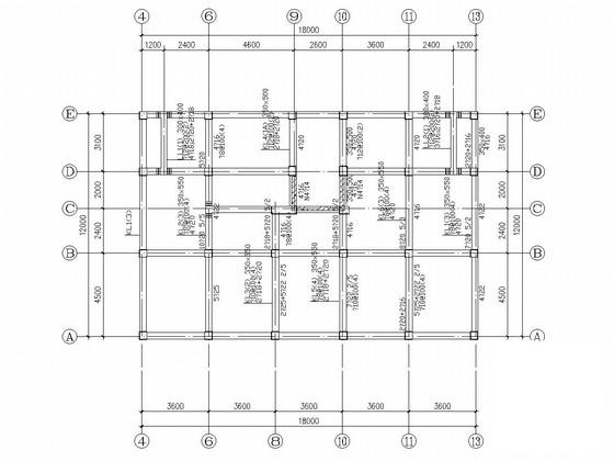 5层砌体结构商住楼结构CAD施工图纸(平面布置图) - 3