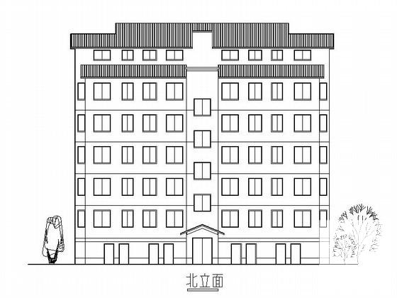 6层住宅楼一梯两户户型建筑CAD图纸（121平方米） - 2