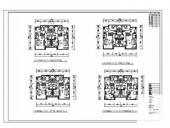 多层住宅楼复式户型建筑CAD图纸（板式、中等户型） - 2