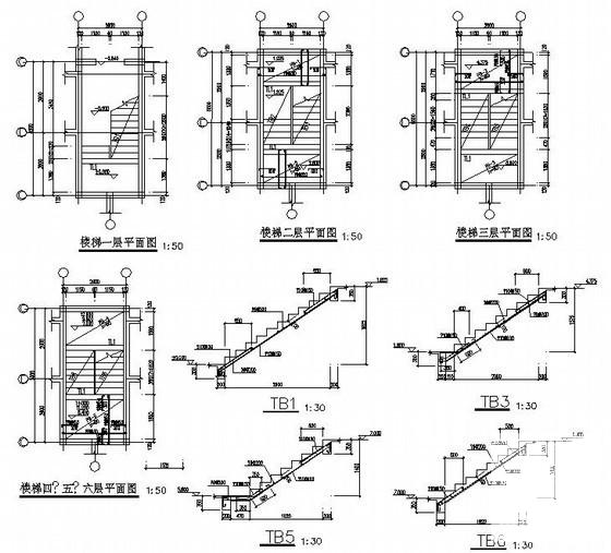 砖混结构多层住宅楼结构CAD施工图纸（6层条形基础） - 4