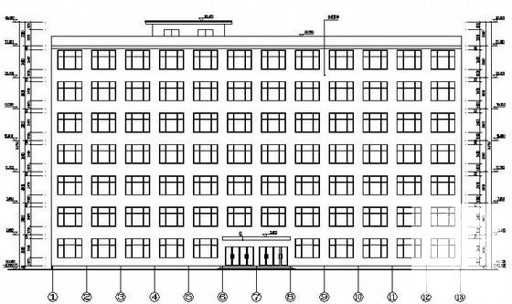 7层框架填充墙教学楼优秀毕业设计方案（建筑、结构CAD施工图纸）(柱下独立基础) - 1