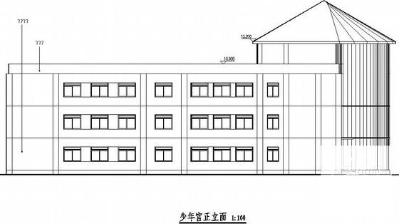 3层框剪结构少年宫建筑结构CAD施工图纸 - 1