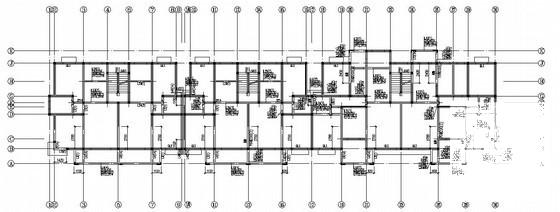 砖混结构住宅楼结构CAD施工图纸（6层桩基础）(平面布置图) - 1