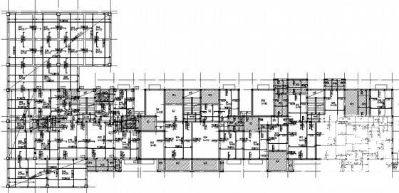 砖混结构住宅楼结构CAD施工图纸（6层桩基础）(平面布置图) - 2