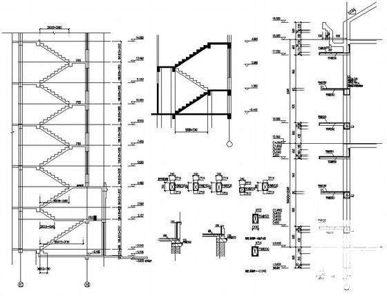 砖混结构住宅楼结构CAD施工图纸（6层桩基础）(平面布置图) - 4