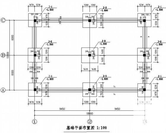 砖混结构加油站结构CAD施工图纸（条形基础）(平面布置图) - 3
