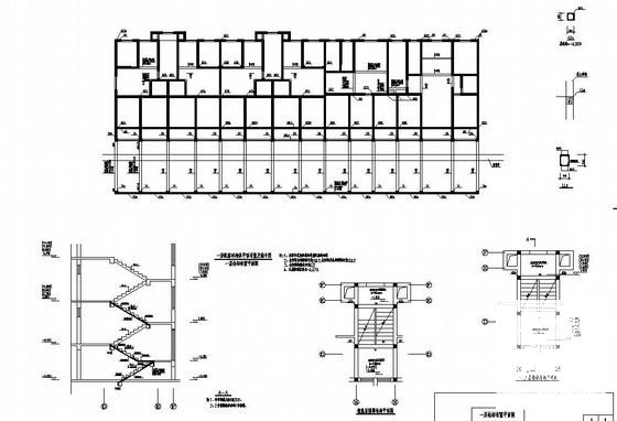 7层多层砖混住宅楼结构CAD施工图纸（半地下室） - 2