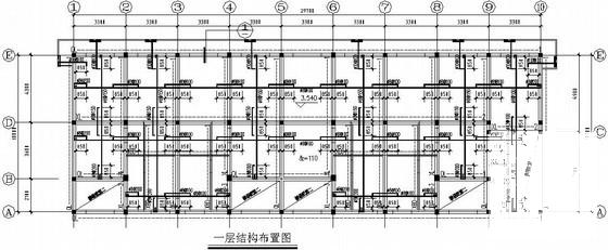 砖混结构住宅楼结构CAD施工图纸（2层条形基础） - 1