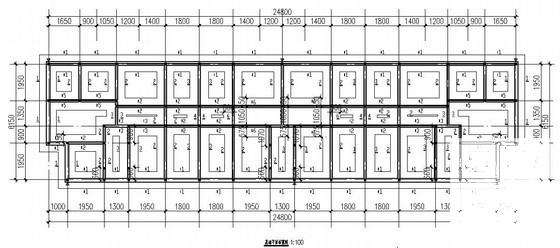 砖混结构新农村住宅楼结构CAD施工图纸（4层条形基础）(平面布置图) - 2