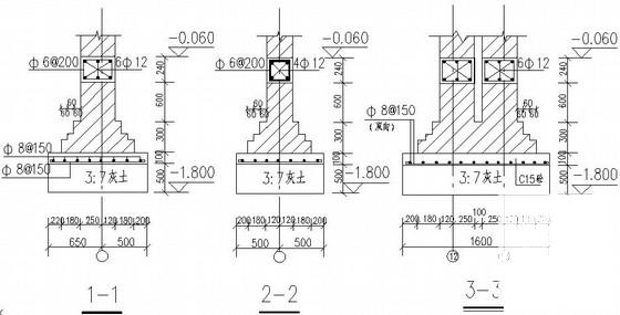 3层砌体结构商铺结构CAD施工图纸(建筑) - 2