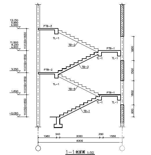8度抗震2层砌体结构教学楼结构CAD施工图纸 - 4