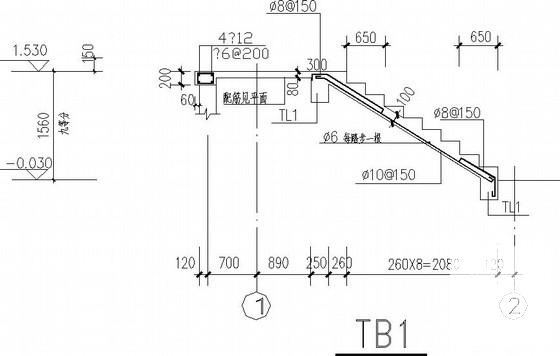 2层条形基础砖混别墅结构CAD施工图纸(坡屋顶)(平面布置图) - 4