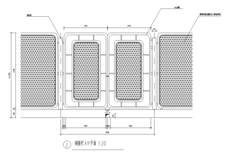 钢围栏做法节点详图 (2)