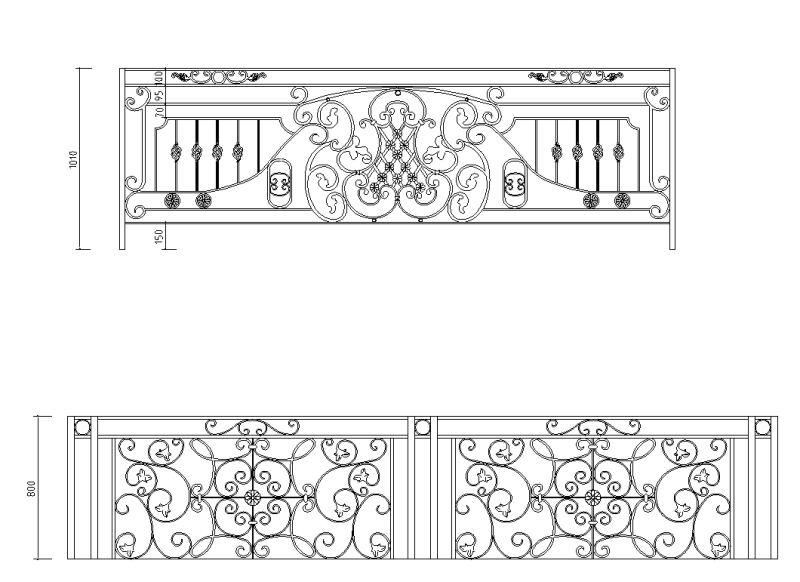 铁艺栏杆节点详图 (5)