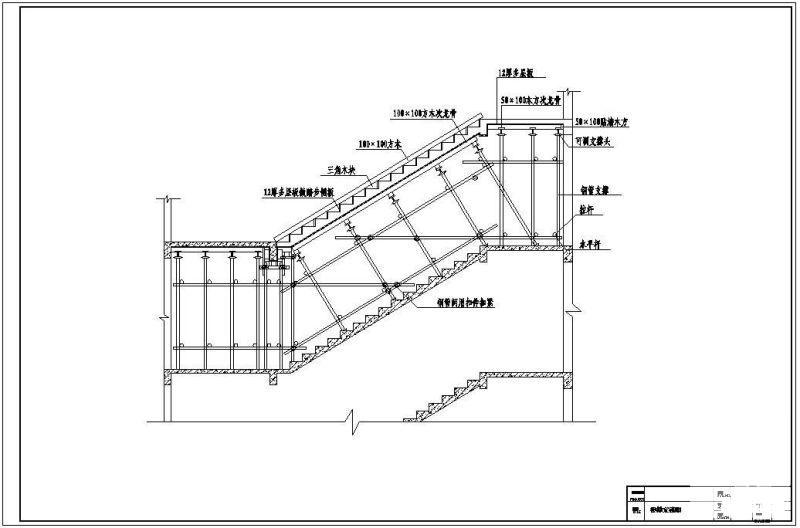 楼梯模板示意节点构造详图纸（一） - 1