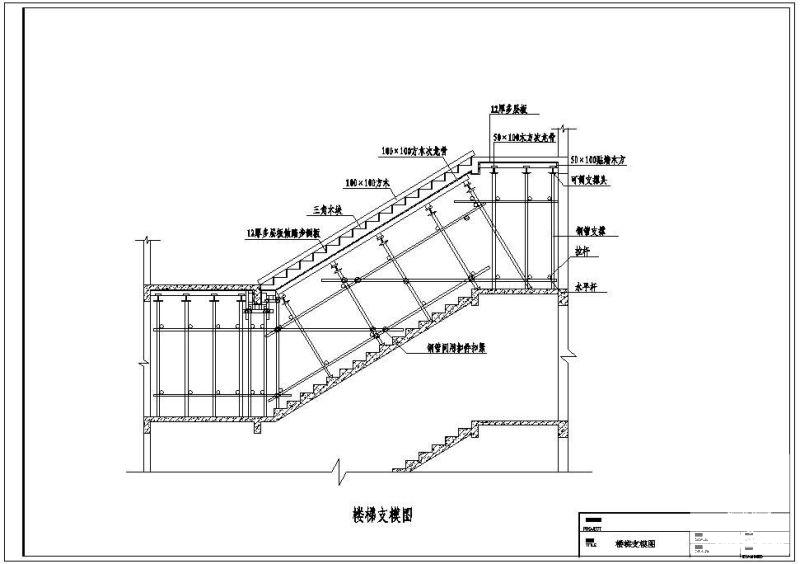 楼梯模板示意节点构造详图纸（二） - 1