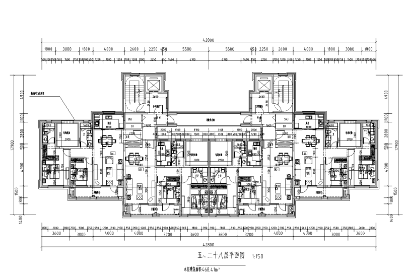 T4 5-28层平面图