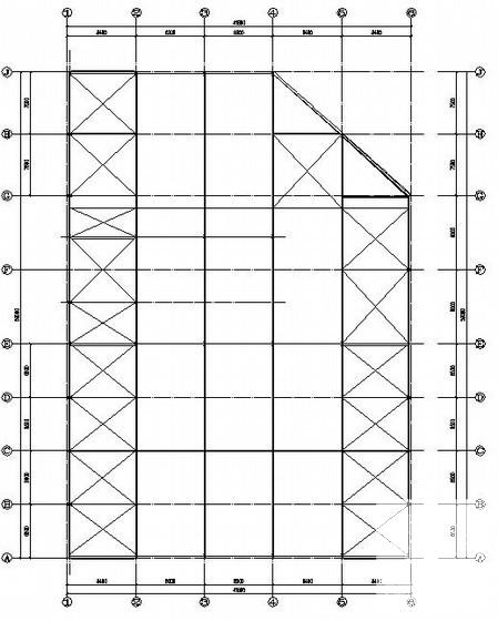 门式刚架独立基础钢结构汽车4S店结构CAD施工图纸(平面布置图) - 1