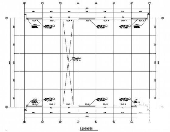 钢结构厂房结构CAD施工图纸（30米跨带吊车）(系统布置图) - 2