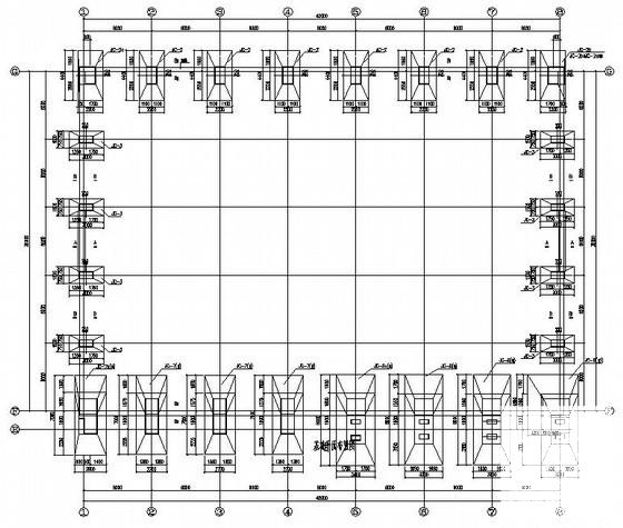 钢结构厂房结构CAD施工图纸（30米跨带吊车）(系统布置图) - 3