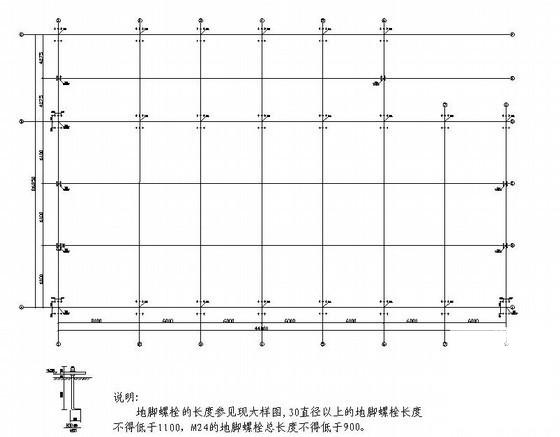 门式刚架钢结构厂房结构CAD施工图纸（带吊车） - 1