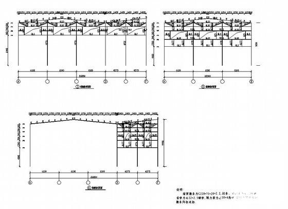 门式刚架钢结构厂房结构CAD施工图纸（带吊车） - 2