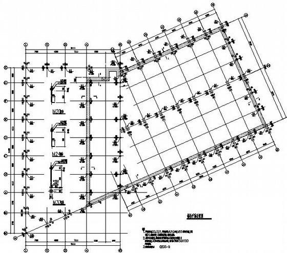 条形基础4S服务站钢框架结构CAD施工图纸(梁平法配筋图) - 1