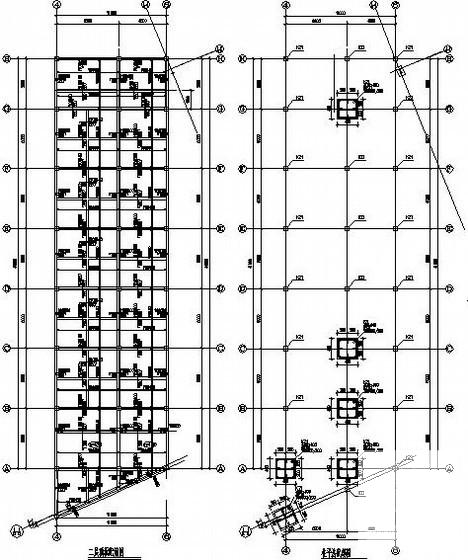 条形基础4S服务站钢框架结构CAD施工图纸(梁平法配筋图) - 2
