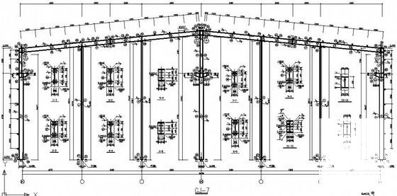 条形基础4S服务站钢框架结构CAD施工图纸(梁平法配筋图) - 3