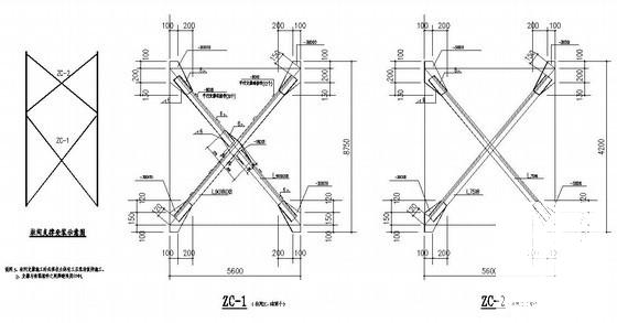 6度抗震单层钢结构厂房建筑结构CAD施工图纸(基础平面图) - 4