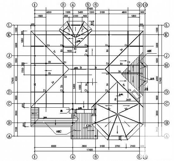 独立基础钢框架别墅结构CAD施工图纸（6度抗震） - 3