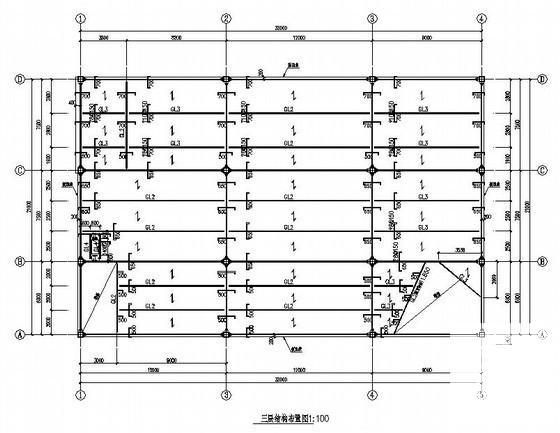 钢框架结构售楼处结构CAD施工图纸（3层独立基础） - 1