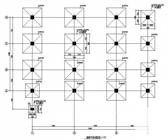 钢框架结构售楼处结构CAD施工图纸（3层独立基础） - 3