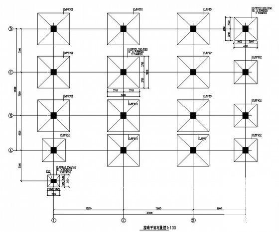 钢框架结构售楼处结构CAD施工图纸（3层独立基础） - 3