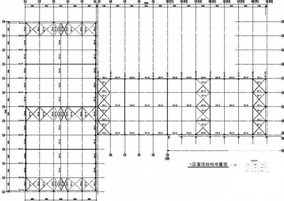 排架结构厂房结构CAD施工图纸（独立基础）(平面布置图) - 1
