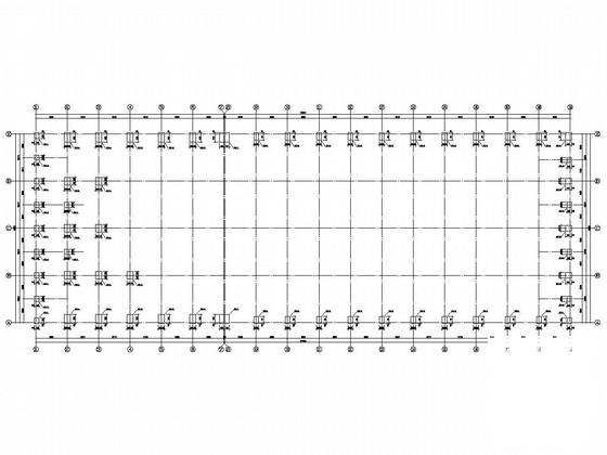 两层门式刚架结构厂房结构CAD施工图纸（桩基础）(平面布置图) - 4